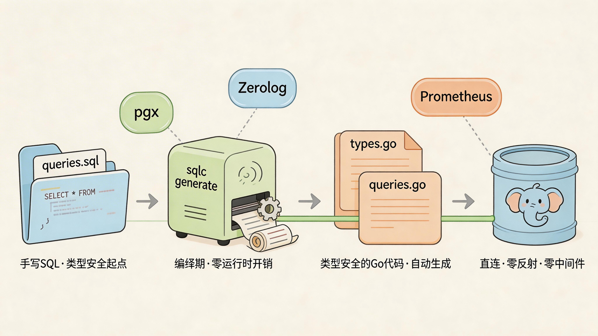 sqlc 工作流：SQL文件编译生成类型安全Go代码