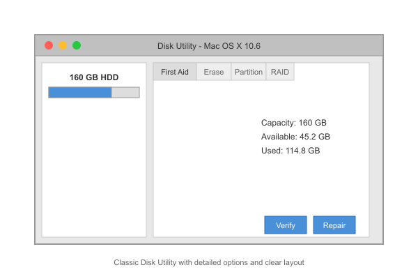 Disk Utility in Mac OS X 10.6 Snow Leopard