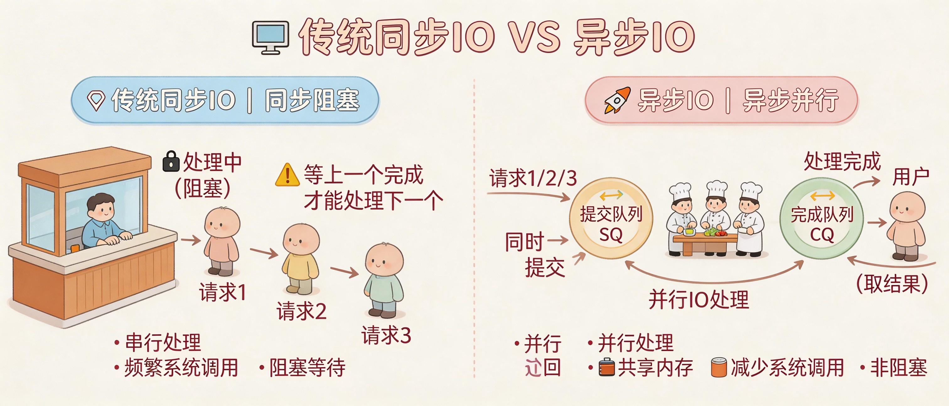 传统同步IO vs 异步IO架构对比
