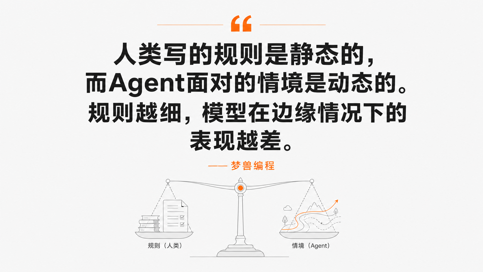 人类写的规则是静态的，Agent面对的情境是动态的