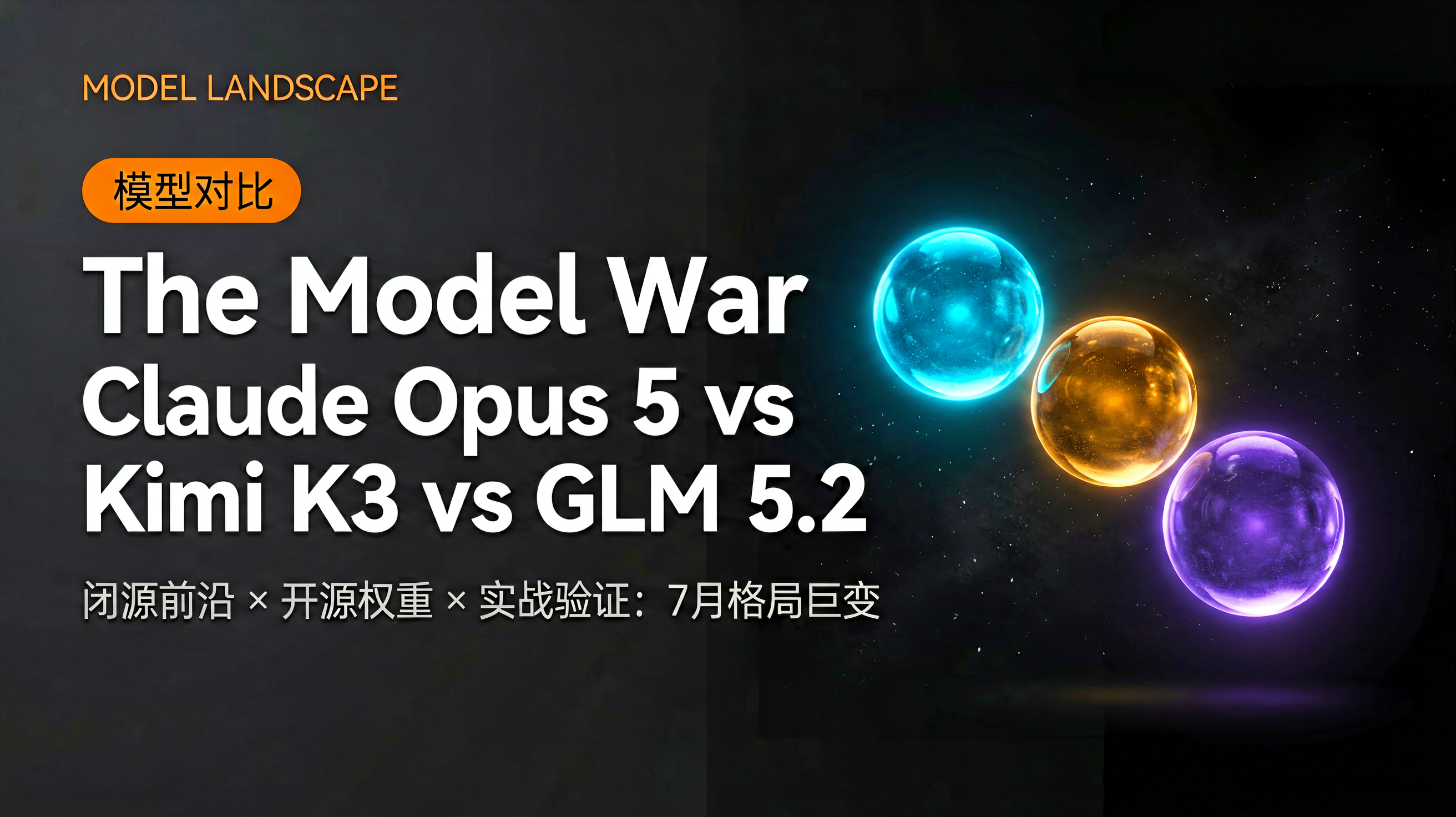Claude Opus 5 被低估、Kimi K3 1.56TB 开源、GLM 5.2 成安全首选：2026 年 7 月模型格局巨变