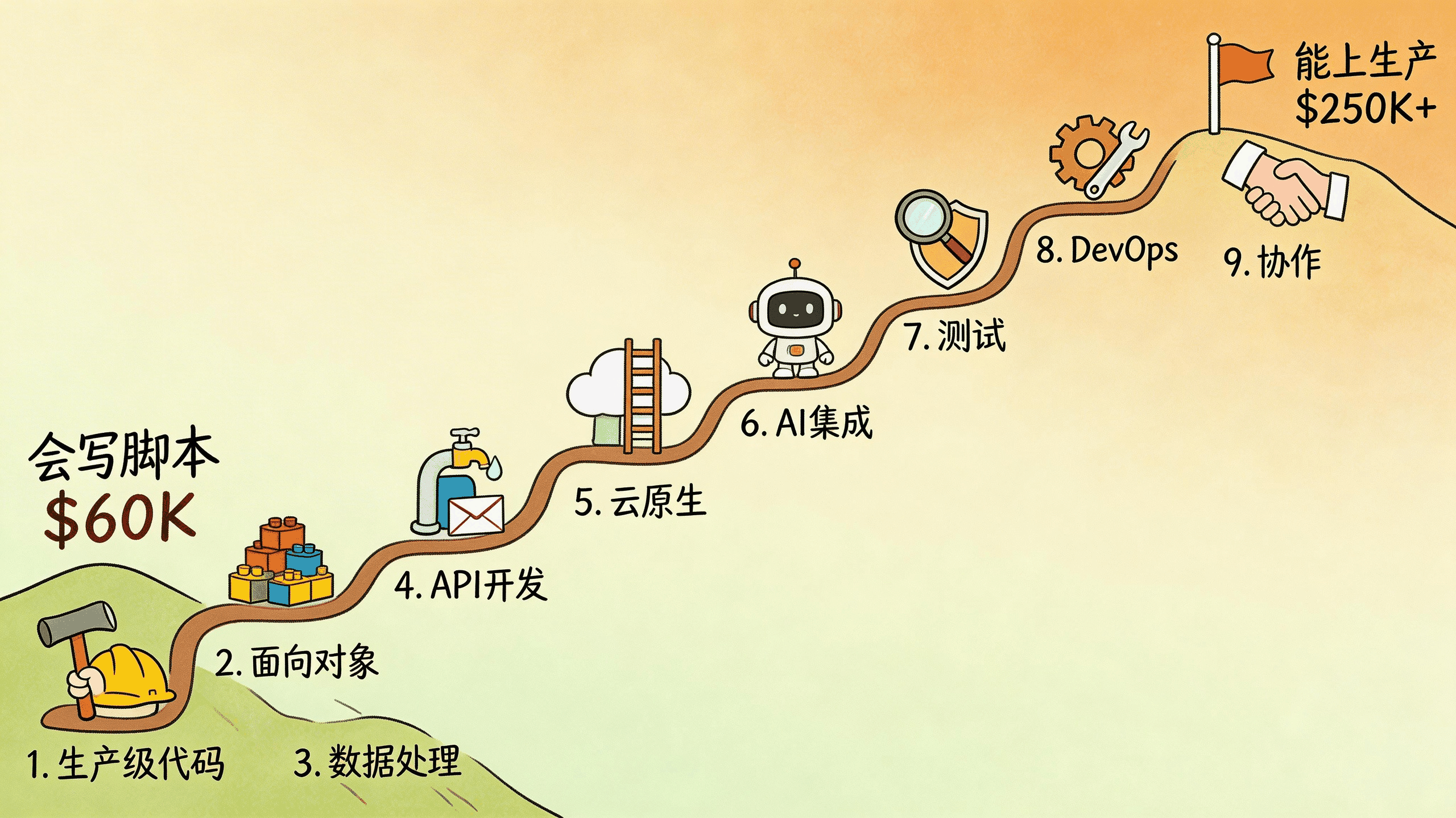 Python求职9大技能方向登山路线图