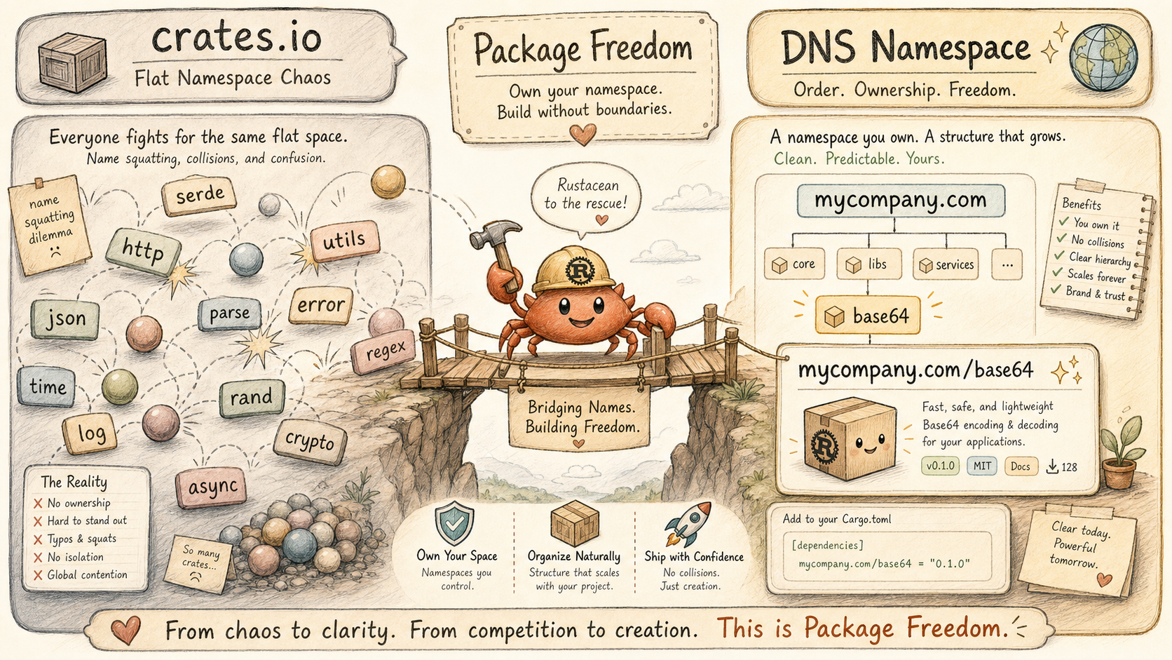 Rust 包名的抢注困局，DNS 命名空间可能是最务实的解法