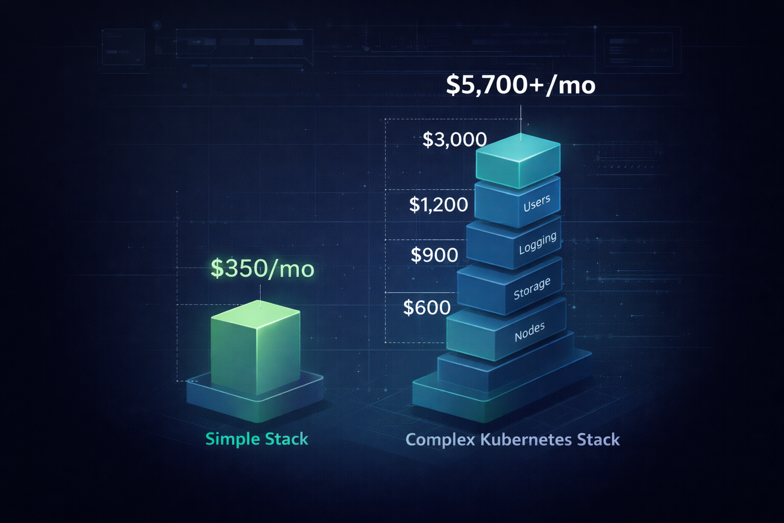 Cost comparison: $350/month vs K8s complexity costs