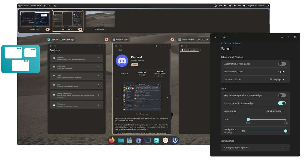 COSMIC Panel Configuration Options