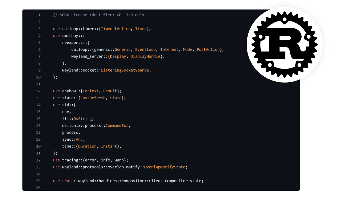 COSMIC Built with Rust