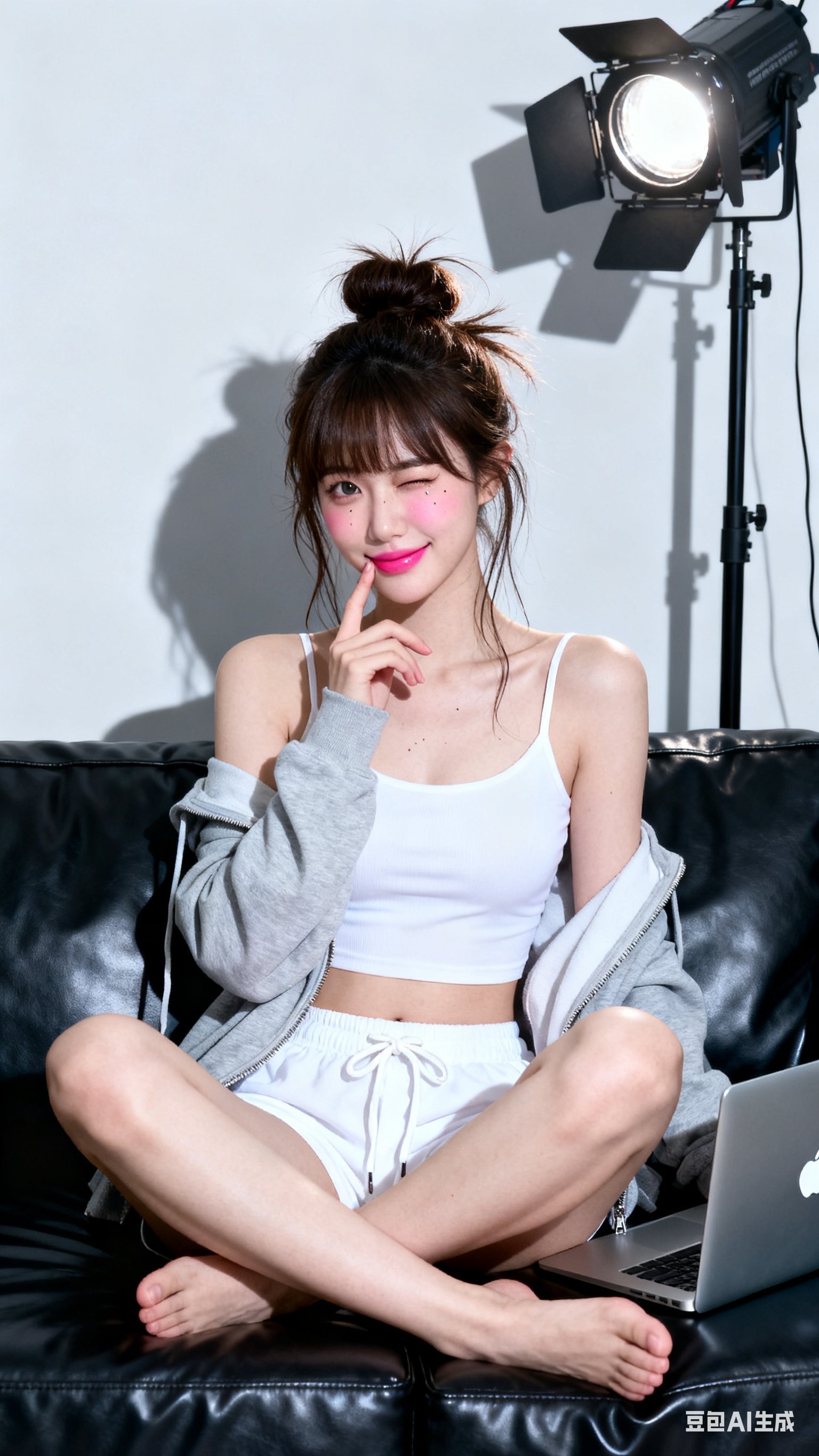 豆包AI生成的韩式妆容人像 - 美颜滤镜效果